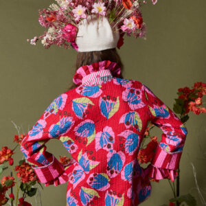 QUILTED JACKET IN FLOWERS and stripes00006