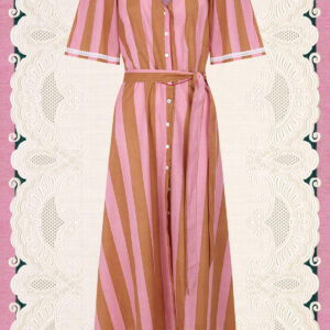 Shirt dress with stripes