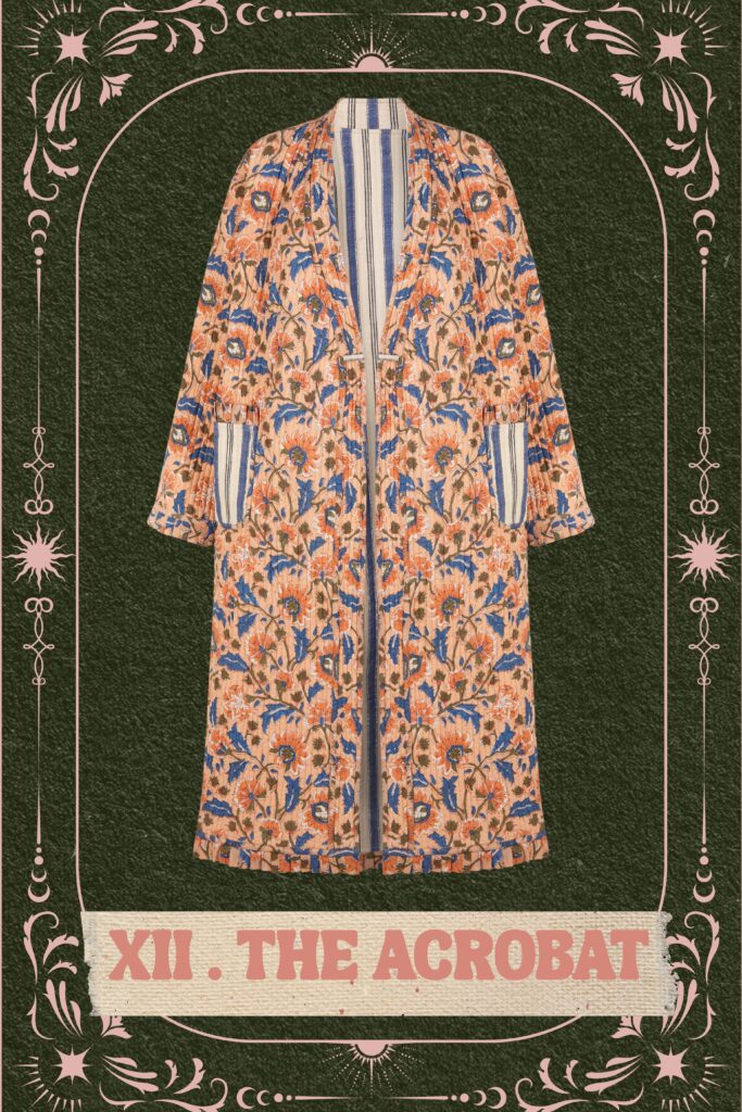 Bata_reversible_acolchada_Rayas_Floral_Melocoton_1