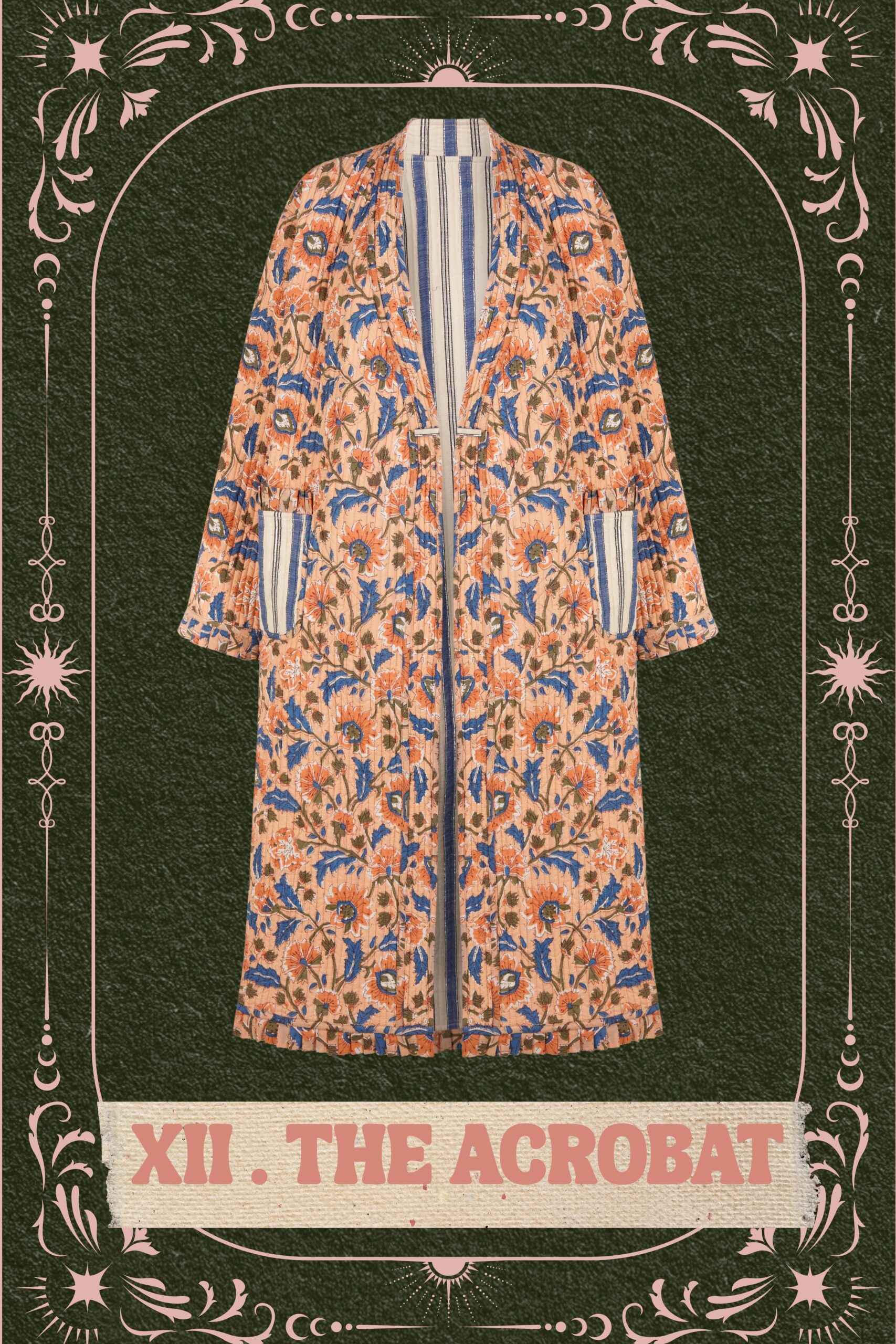 Bata_reversible_acolchada_Rayas_Floral_Melocoton_1
