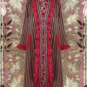 XV. THE BLOOMING HEART — Ruffled Reversible Robe · Rose Red