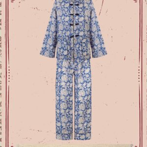 VI. LOS AMANTES — Pijama Jacquard Azul & Marfil