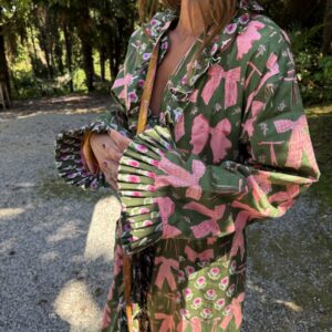 Olive bows robe